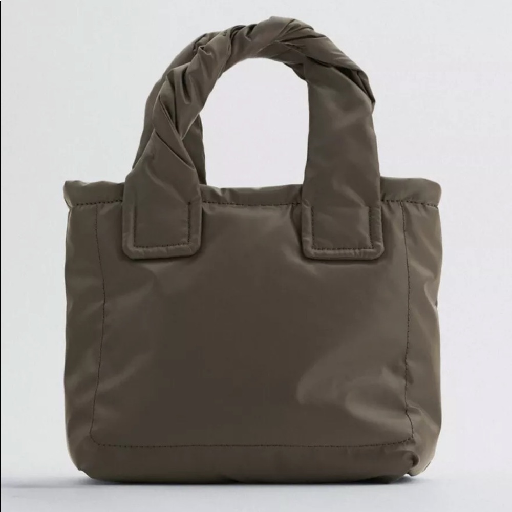 Zara Women’s Quilted Crossbody Bag Khaki